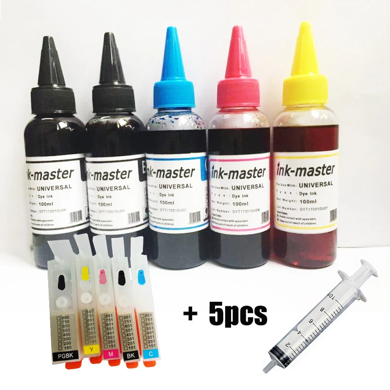 

einkshop PGI-550 CLI-551 Refillable Ink Cartridge For Canon pgi 550 cli 551 PIXMA IP7250 IX6850 MG5450 MG5650 MX925 MG6350