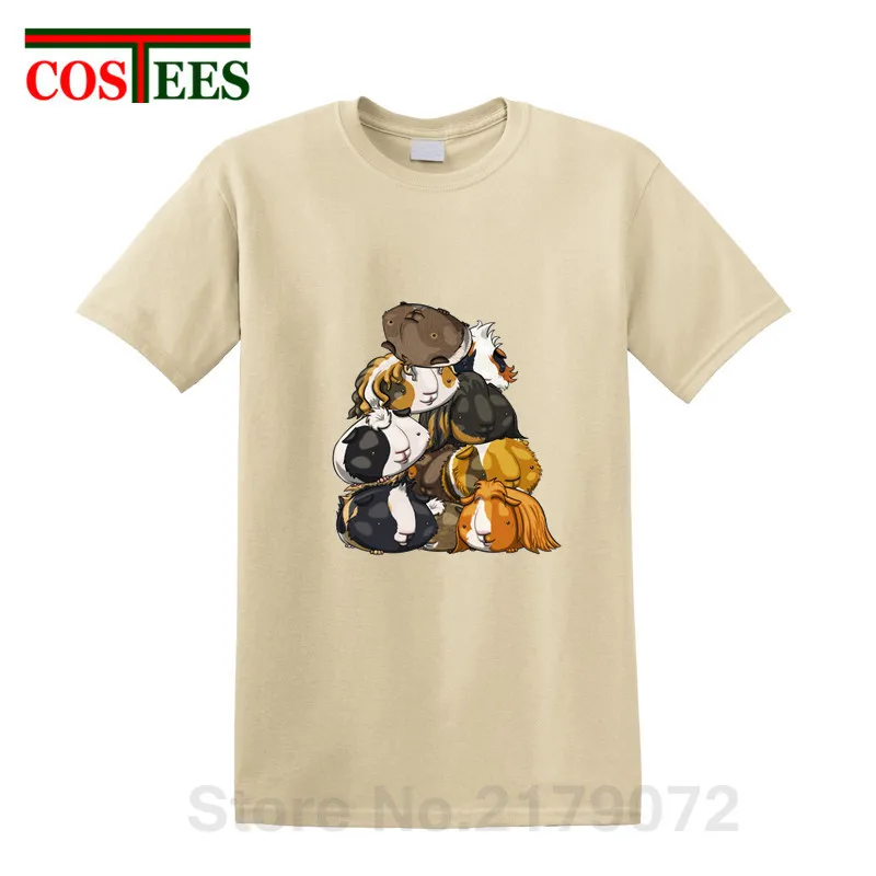 Футболка Kawaii Pile O' Guinea Pigs мужская Милая футболка с изображением морских свинок
