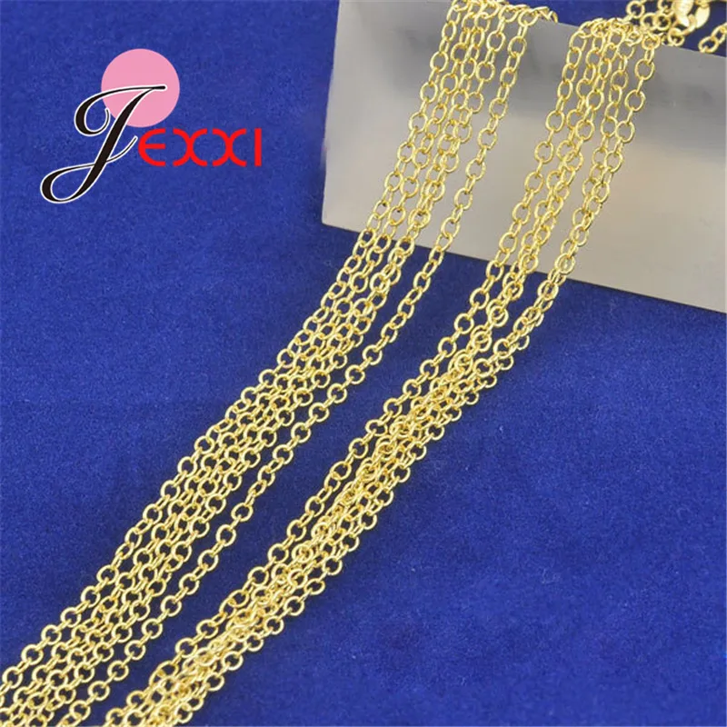 

24" Yellow Gold Filled Necklaces ROLO Word "O" Chain 1.3MM For Jewelry Gold