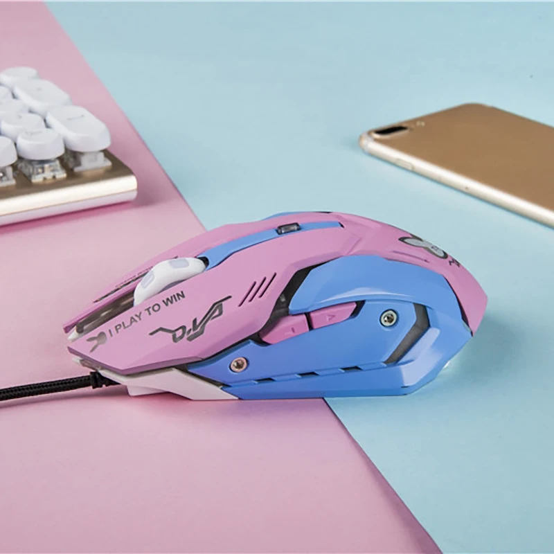 OW мышь с дышащей светодиодной подсветкой игровая D. VA Mercy Reaper Genji Проводная USB