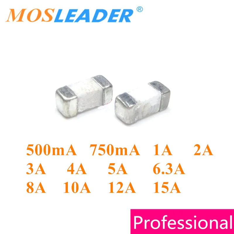 Mosleader 1000 шт. 1808 0451 500mA 750mA 1A 2A 3A 4A 5A 6.3A 8A 10A 12A 15A предохранитель высокого качества |
