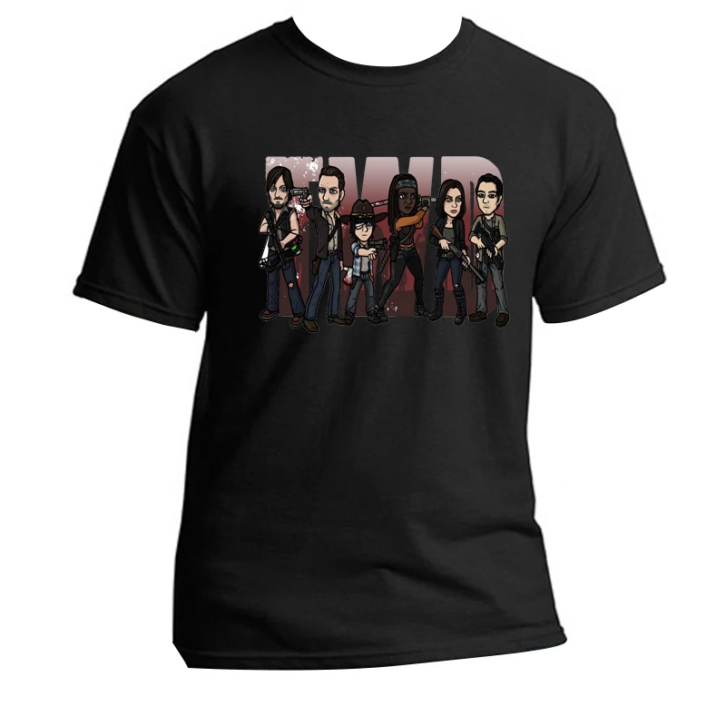 Мужская футболка с коротким рукавом The Walking Dead Eeny Meeny Miny Moe Negan Lucille Zombie летняя из 100%