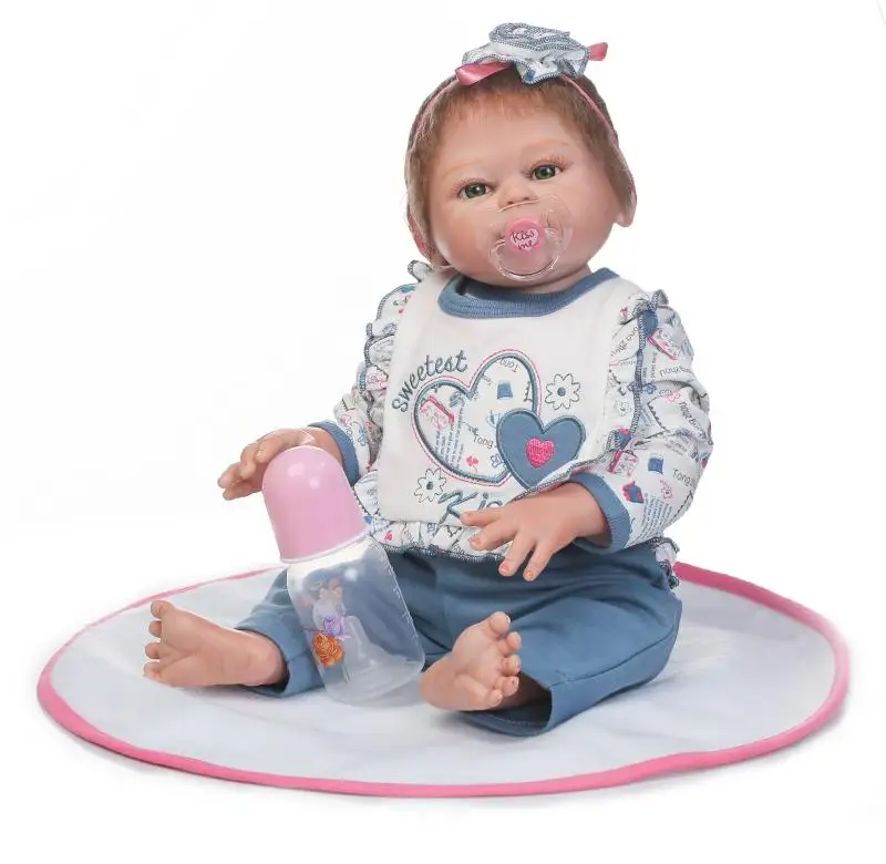 

20" Full silicone reborn babies dolls bebe alive 50cm menina simulation baby dolls children Birthday cute Present Bathe Toy