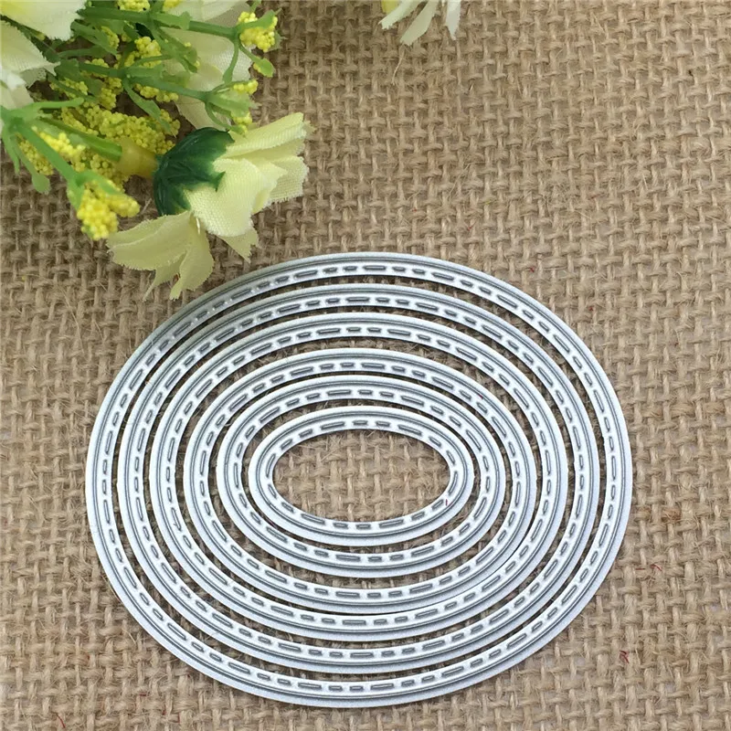 Овальные металлические режущие штампы 6 шт. трафарет для скрапбукинга сделай сам