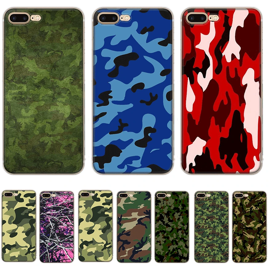 Зеленый армейский камуфляжный чехол для мобильного телефона iPhone 7 8 6 6s Plus 11 Pro X XS Max