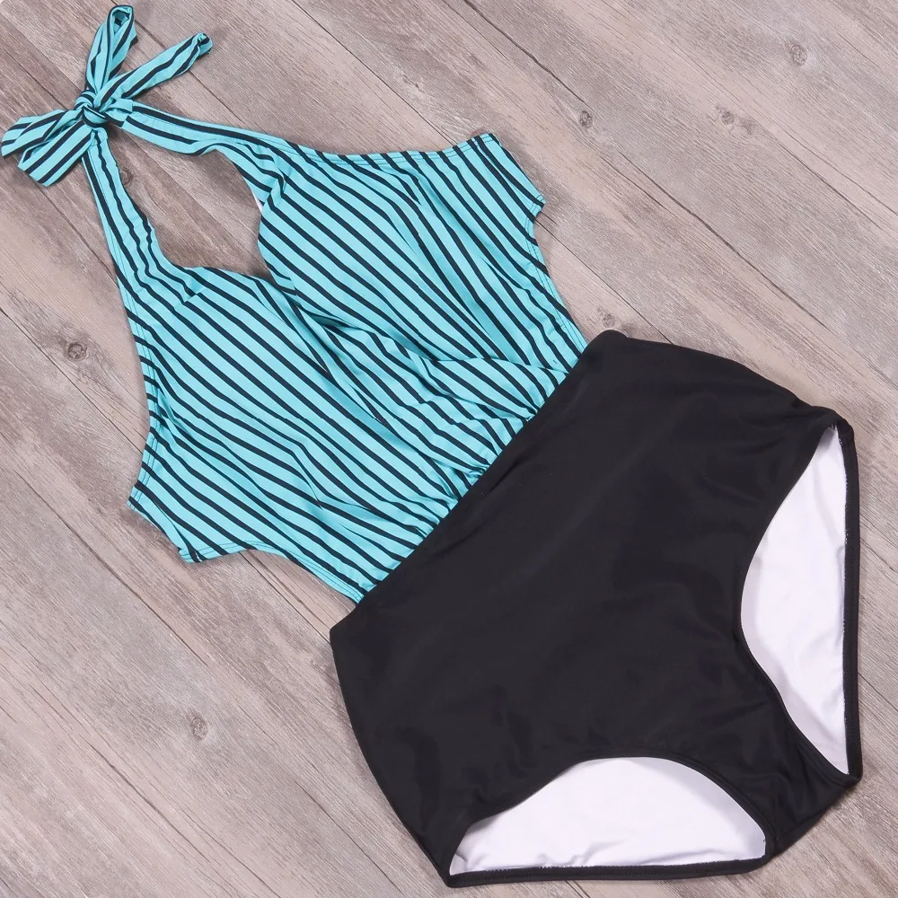 BISEAFAIRY новинка 2019 Полосатый Цельный купальник купальные костюмы монокини пуш ап