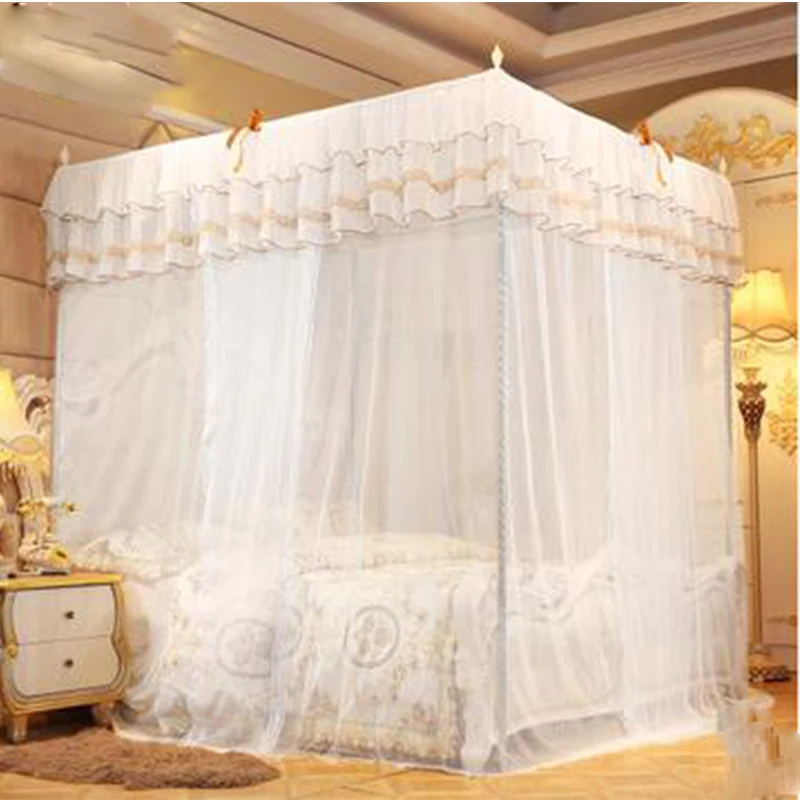 Three-door door mosquito net double repellent tent encryption account yarn bed curtain palace princess wind | Дом и сад