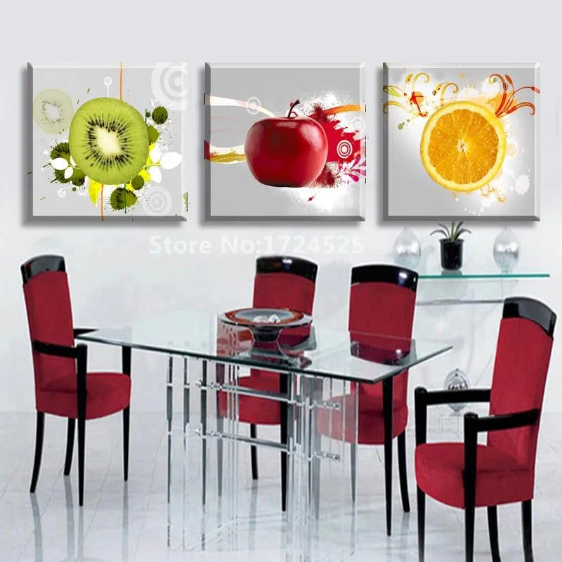CLSTROSE 3 панели для яблока лимонов фруктов кухни настенный Декор живопись