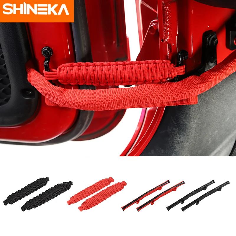 SHINEKA Car Adjustable Door Restriction Limitation Protection Rope Strap for Jeep Wrangler JK JL 2011-2018 Limiting Hinge | Автомобили и