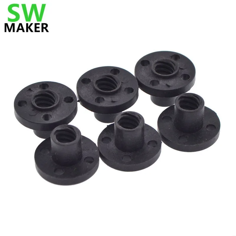 SWMAKER 5 шт. черный TR8 привести винт POM гайка TR8x2/TR8x4/TR8x8 трапециевидный гайки из