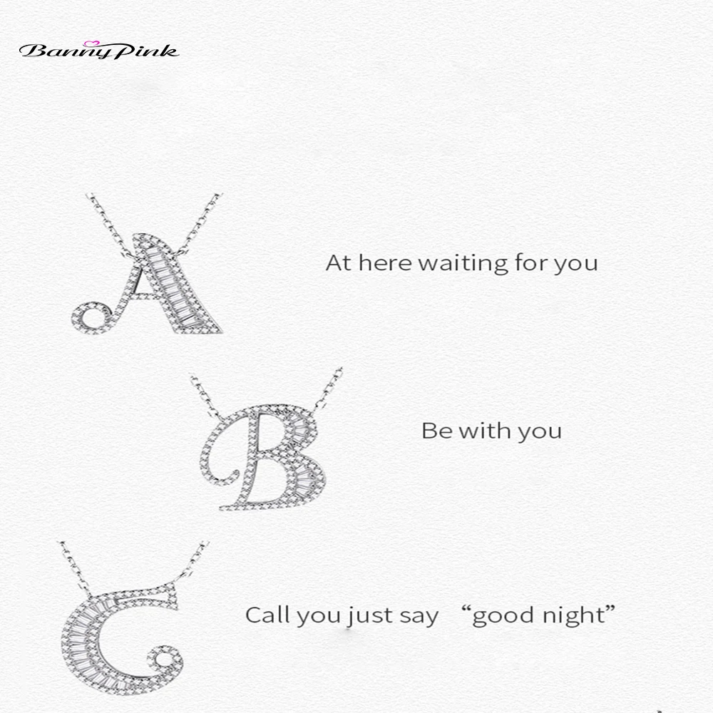 Женское Ожерелье Банни с буквами розовое ожерелье кубическим цирконием и