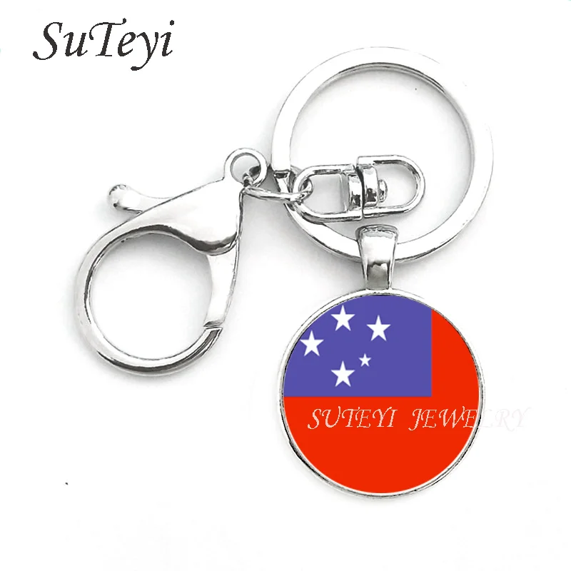 Стекло 1 шт./лот Мода ручной работы Океания Страны брелок для ключей от автомобиля