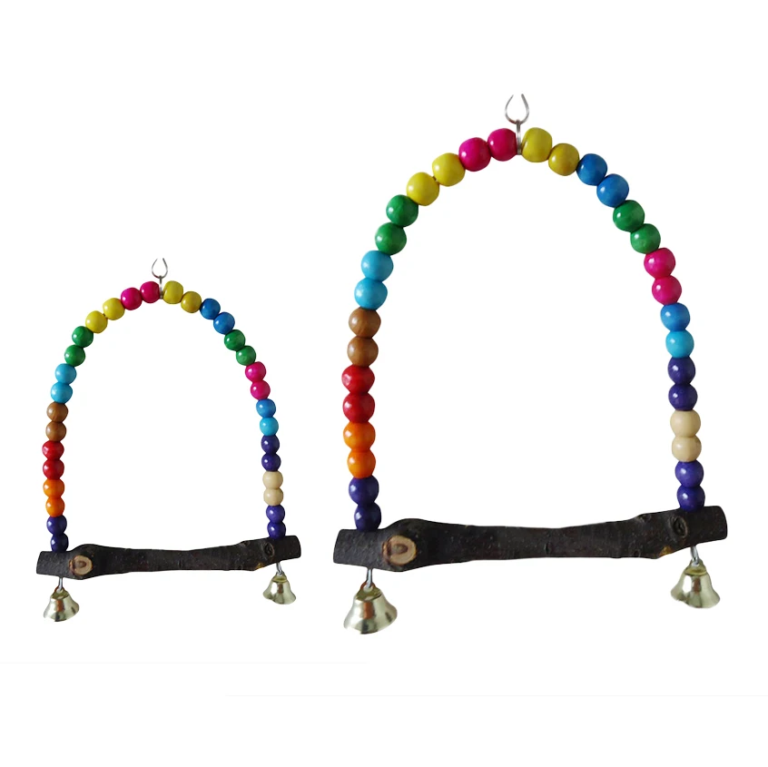 Красочные животные искусственный попугай качающийся с колокольчиком