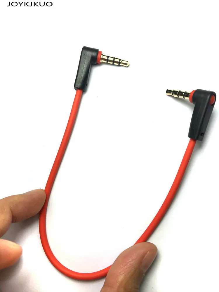New universal 4-pole TRRS CTIA 25cm Red Right Angle 3.5mm male to earphone extension audio access cable | Электроника