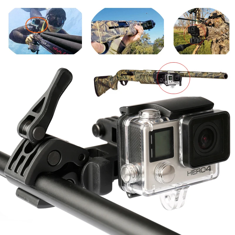 Держатель с фиксированной клипсой Go pro Hero5 держатель для оружия удочки банта