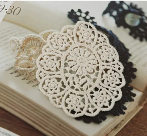 Free Shipping Ecru Ellipse Emboridery Appliques Cloth Paste Fabric DIY Lace Decoration 40pcs/lot | Дом и сад