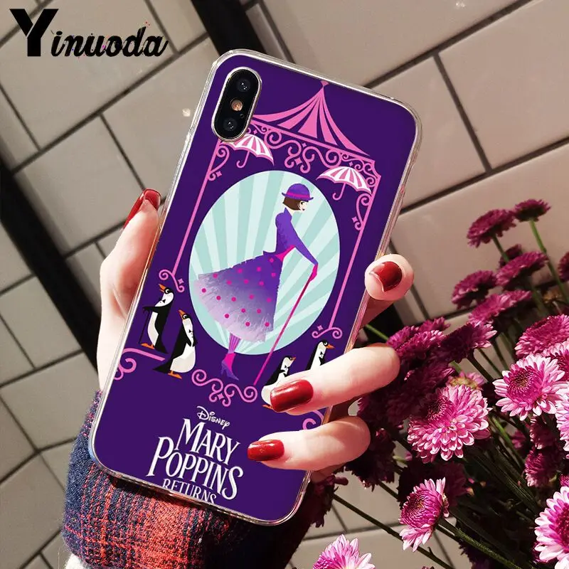 Yinuoda Mary Poppins Новое поступление Прозрачный чехол для iPhone X XS MAX 6 6S 7 7plus 8 8Plus 5 5S XR |