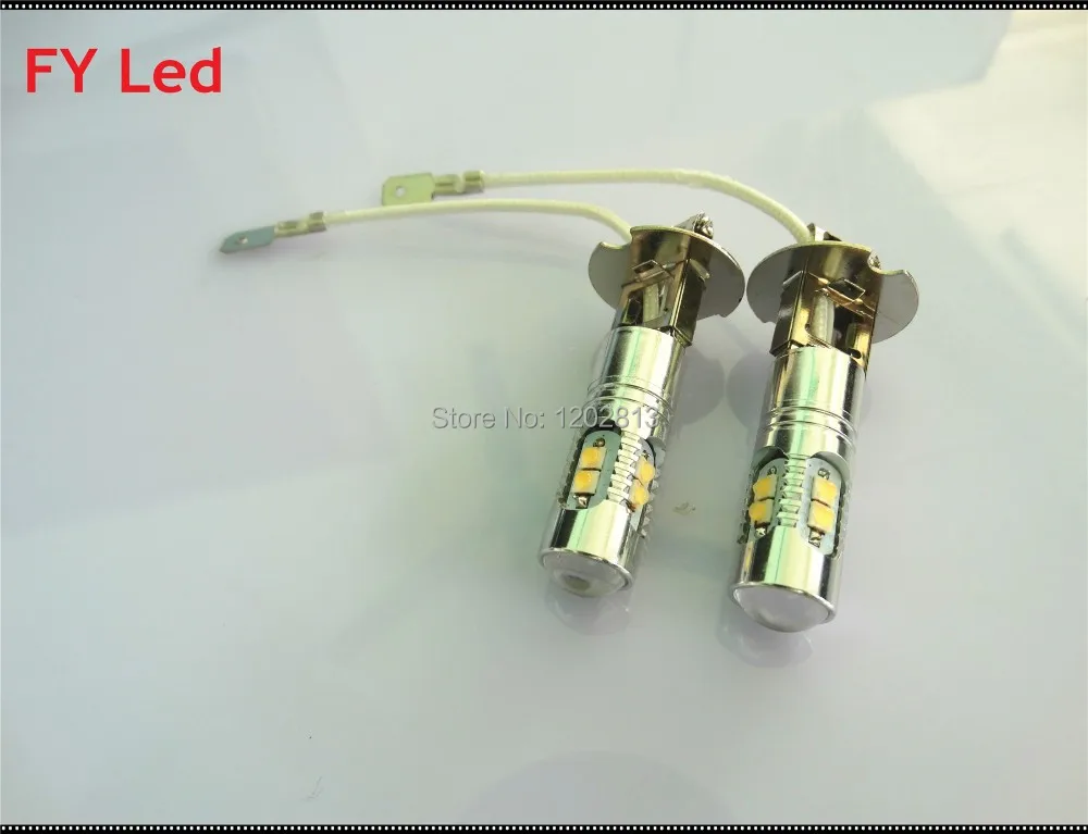 

Free shipping 2pc/lot White Cree Chips H3 fitting (55W)LED front foglight bulbs Driving Light for cars and vans lights source