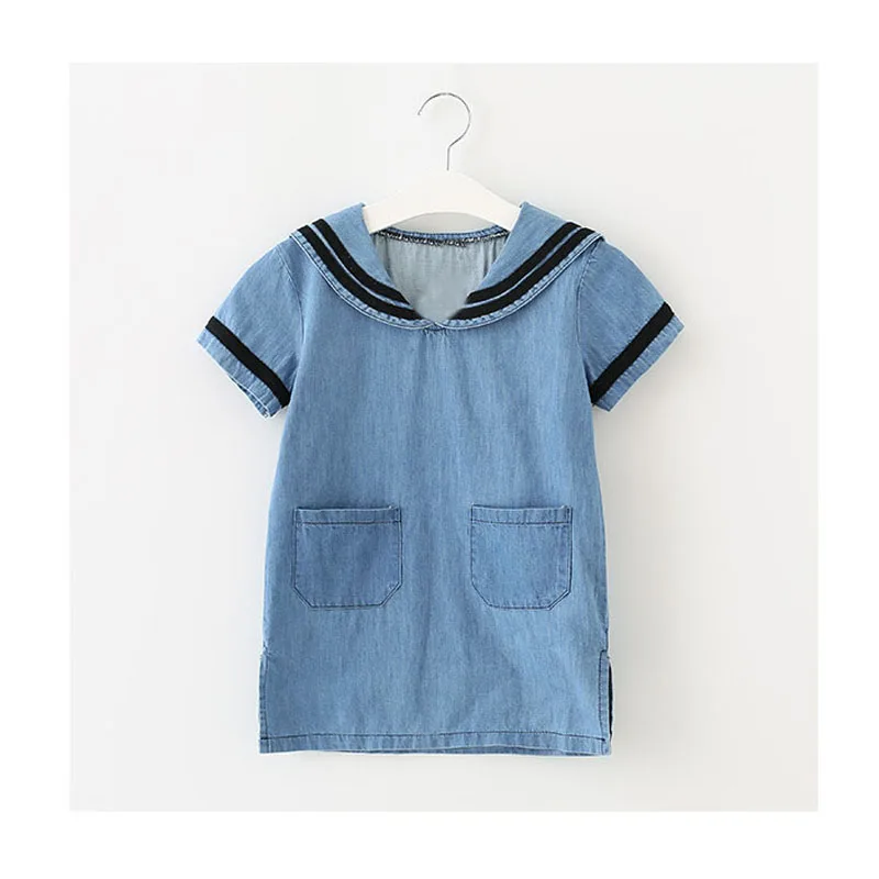 pockets jeans kids dresses for girls children clothing 2018 new spring summer denim big little school princess | Детская одежда и