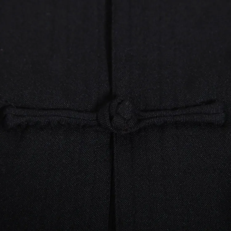 Высокое качество черная традиционная китайская мужская хлопковая льняная