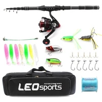 1 8m2 1m2 4m2 7m telescopic fishing rod reel combo full kit gear spinning reel line lures hooks with bag travel fishing tackle