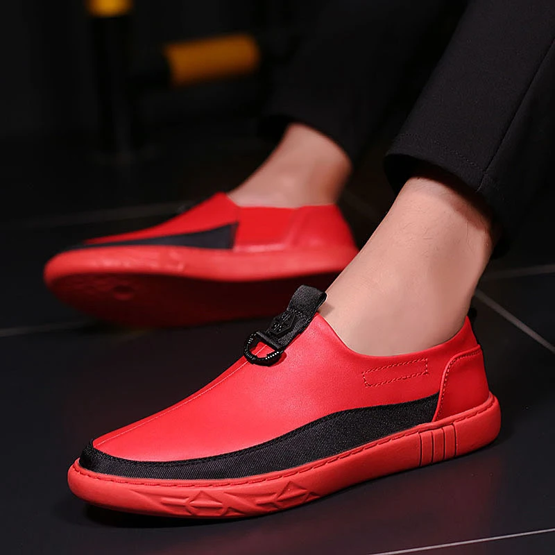 OSCO Leather Casual Shoes Men White Slip On Fashion Classic Black Flats Male Comfortable Breathable Lightweight | Обувь