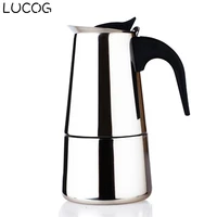 lucog stainless steel moka coffee maker mocha stovetop espresso latte filter coffee pot percolator tools 2469 cup