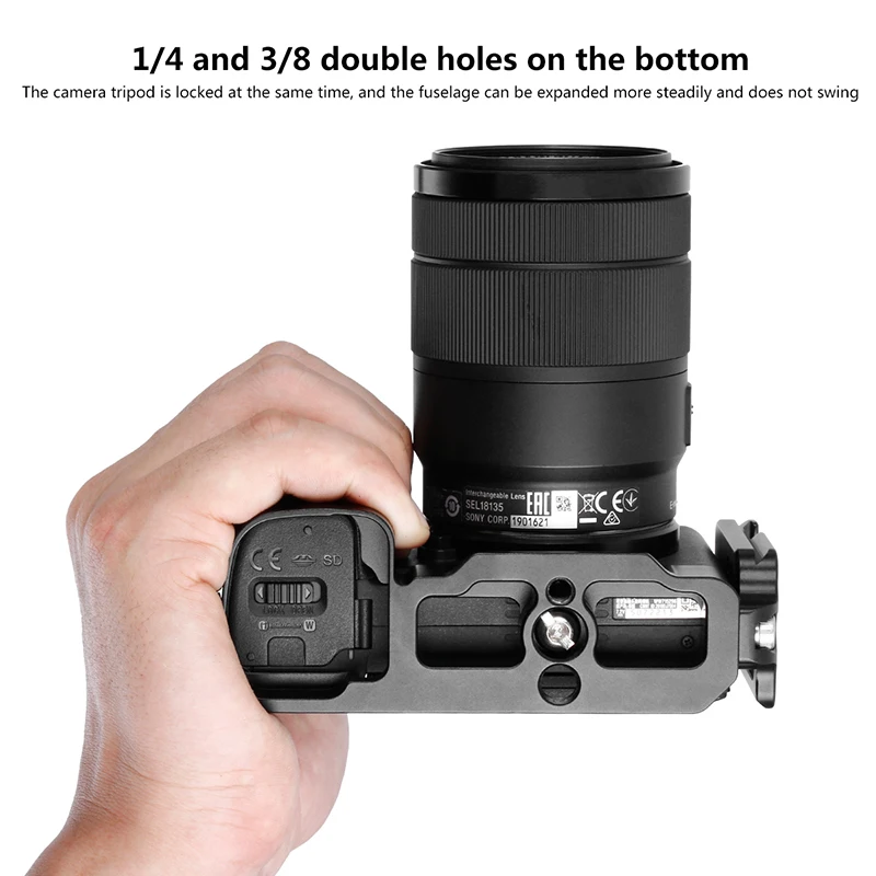 UURig R006 для SONY A6400 Vlog Quick Release L Plate Veritical Bracket Holder рукоятка из алюминиевого сплава