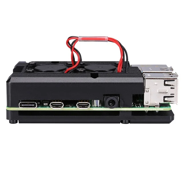 Raspberry Pi 4 Алюминиевый металлический чехол Raspberry Pi 3 Алюминиевый Чехол Коробка с двойным вентилятором теплоотвод для Raspberry Pi 4 3 Модель B 3B Plus - Цвет: for Pi 4