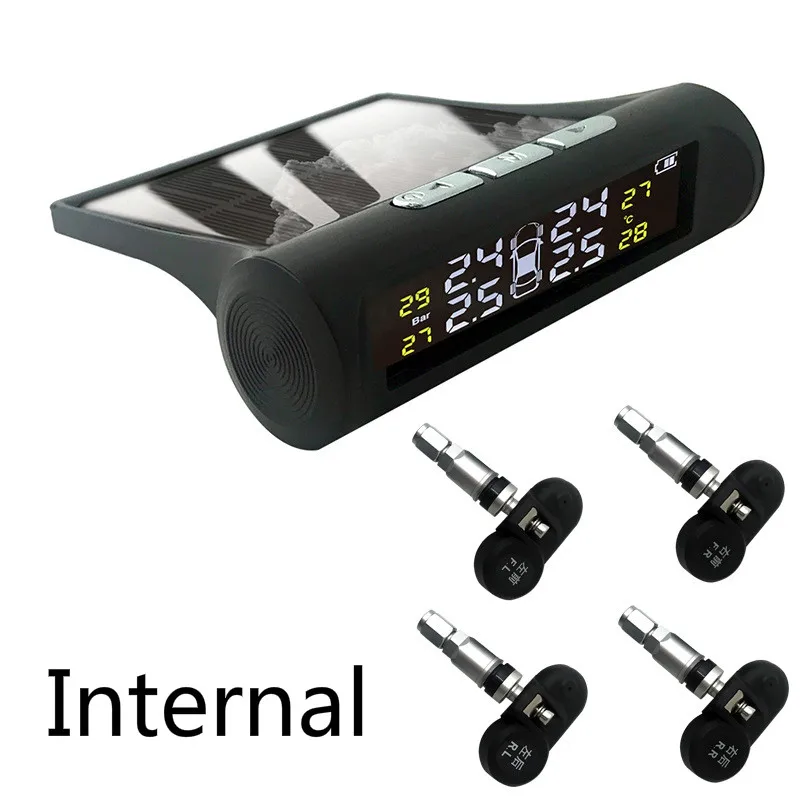 Система контроля давления в шинах TPMS умный монитор на солнечной энергии 4 датчика