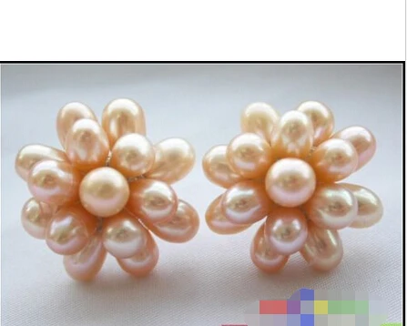 

PINK RICE FRESHWATER PEARL FLOWER EARRING
