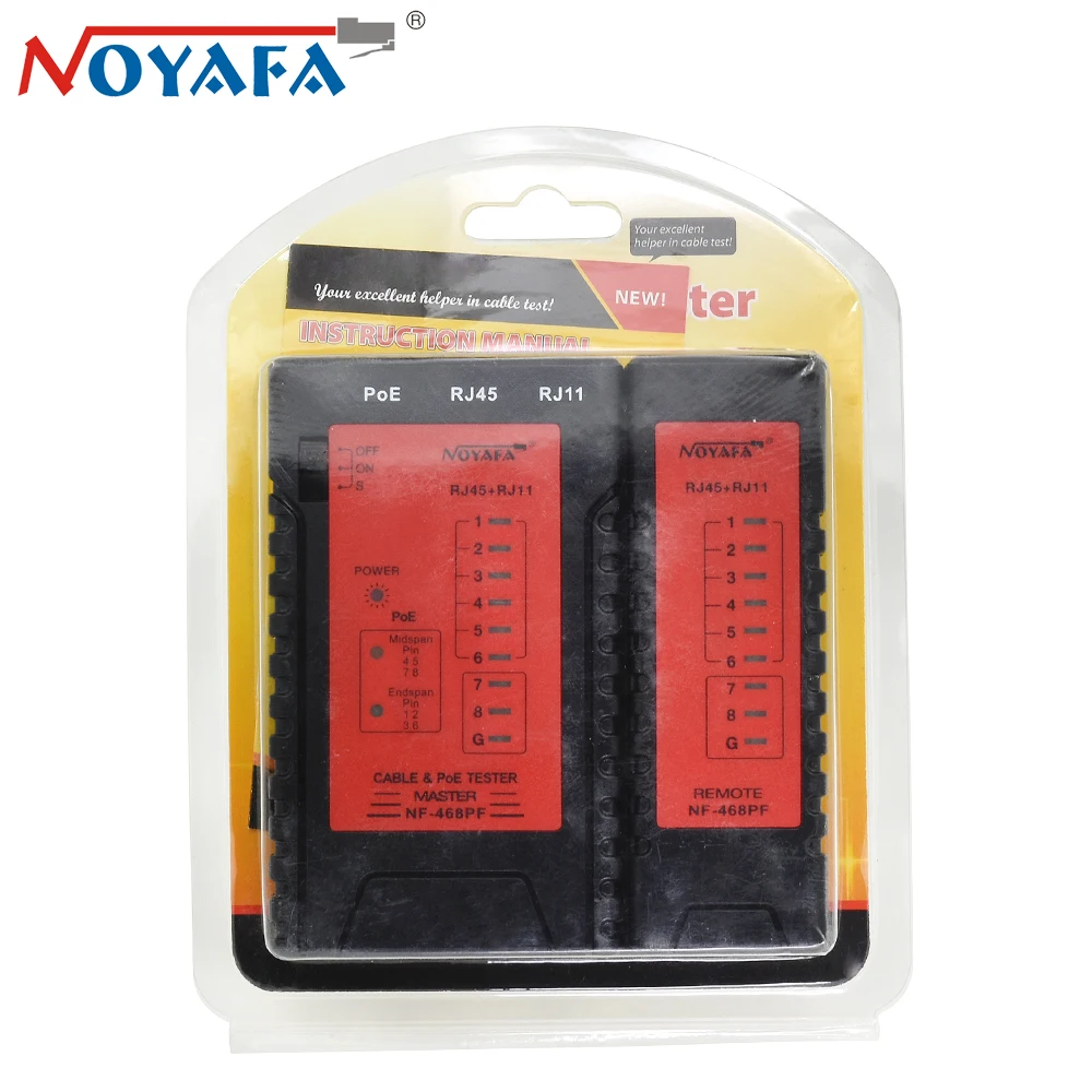 Noyafa NF 468PF тестеры кабеля POE проверка тестером на RJ11 & RJ45 кабель быстрого