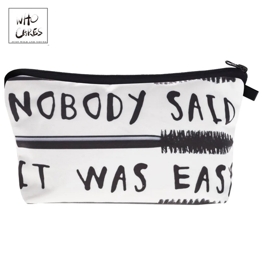 Сумки для макияжа с 3D принтом Who Cares модная косметическая сумка Органайзер