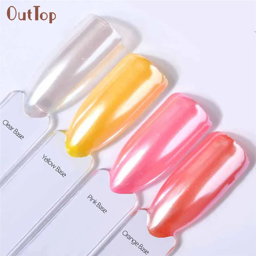 Новый бренд OutTop порошок для ногтей неоновый зеркальный блестящий эффект