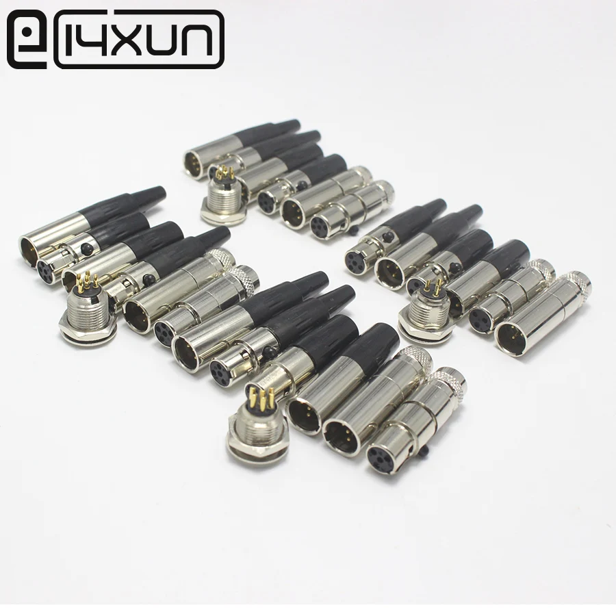 5 шт. мини XLR 3 4 6 Pin штекер/гнездо адаптер для микрофона аудио кабель