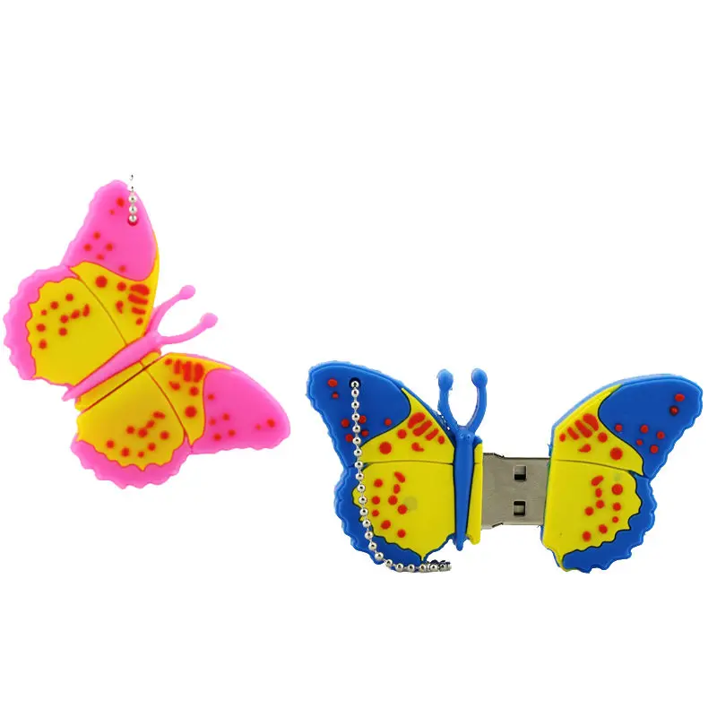 New Cartoon Usb Flash Drive Butterfly Model Flower 4G 8G 16G 32G 64G Pendrive 128GB USB 2.0 Pen Memory Stick | Компьютеры и офис