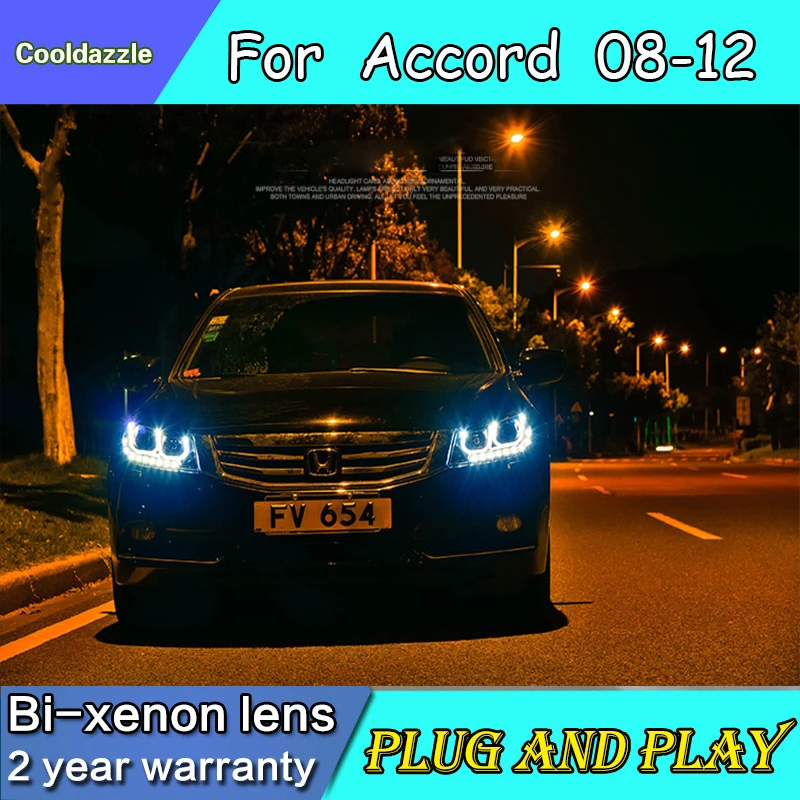 Для светодиодной ленты Honda Accord фары биксеноновые линзы проектора 2008 2009 2010 2011 2012