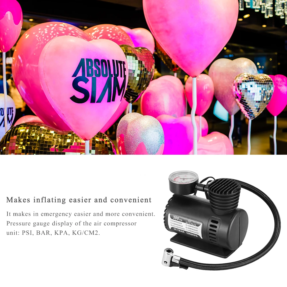 12V 300PSI Портативный аварийного мини Электрический воздушный компрессор комплект