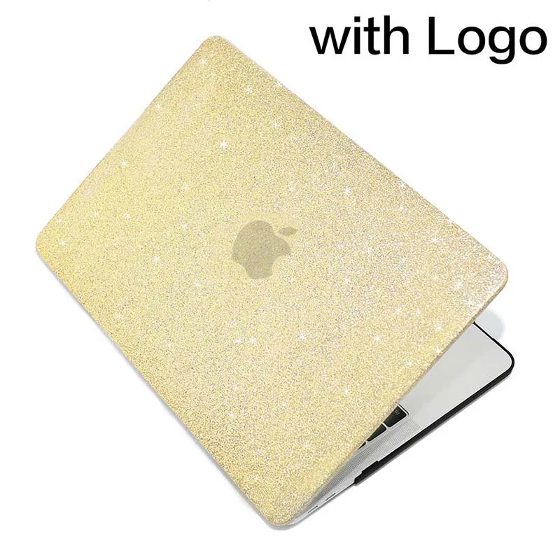 Gold-SF Сияющий блеск Прочный чехол для ноутбука MacBook Pro retina Air 11, 12, 13 лет, 15, для mac Air/Pro 13 15 дюймов A1466 A1708 A1932 оболочки - Цвет: Gold-SF