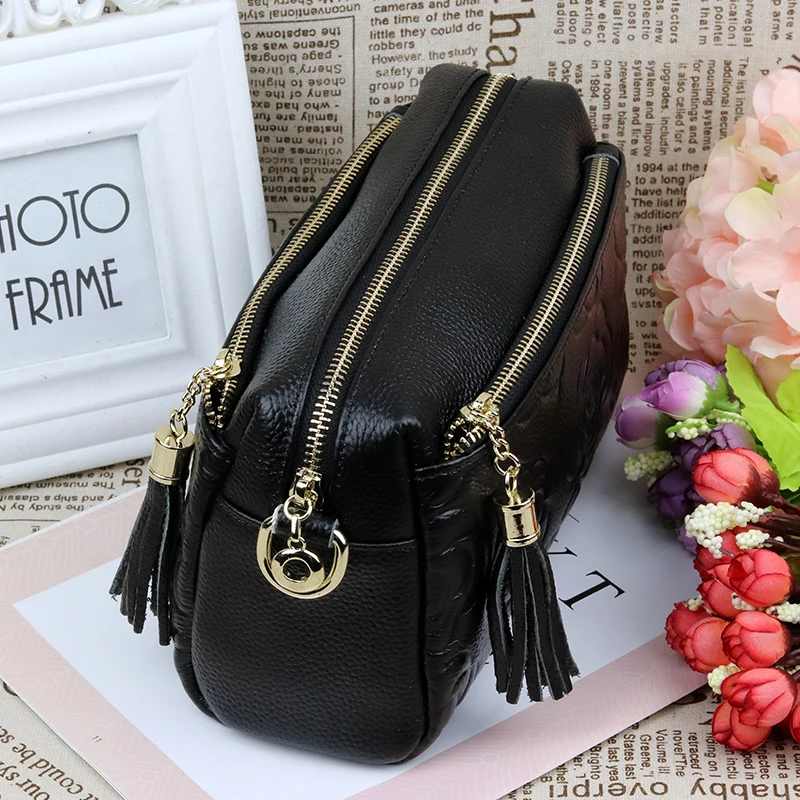 

Small Black/Gold/Blue/Red Womens Messenger Bag Fashion Embossing Floral Ladies Shoulder Handbags And Purses Triple Zipper Bags