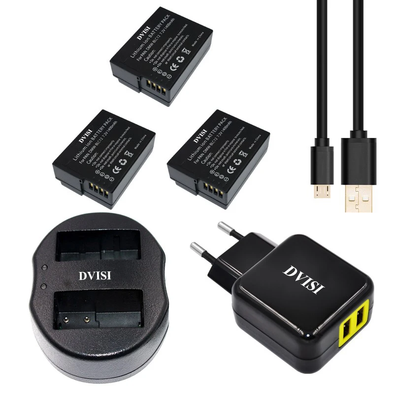 3 шт. аккумуляторные батарейки и зарядное устройство USB для Panasonic DMC GH2 G5 G6 |