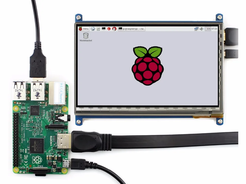 Raspberry Pi 3 Model B + комплект разработки (тип F) 7-дюймовый HDMI LCD (C) двухцветный корпус