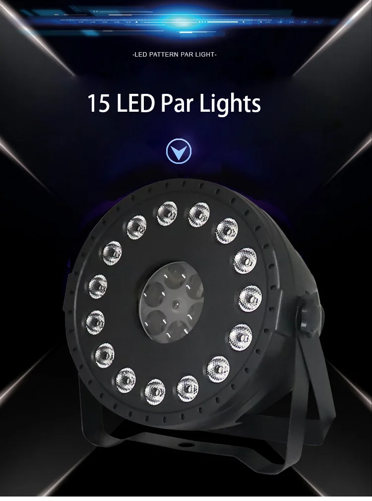 YSH 15 светодиодный Par лампы DMX контроллер эффект 15x1,5 Вт свет для дискотеки RGB для KTV дома вечерние DJ Сценический Свет Звук-активированный