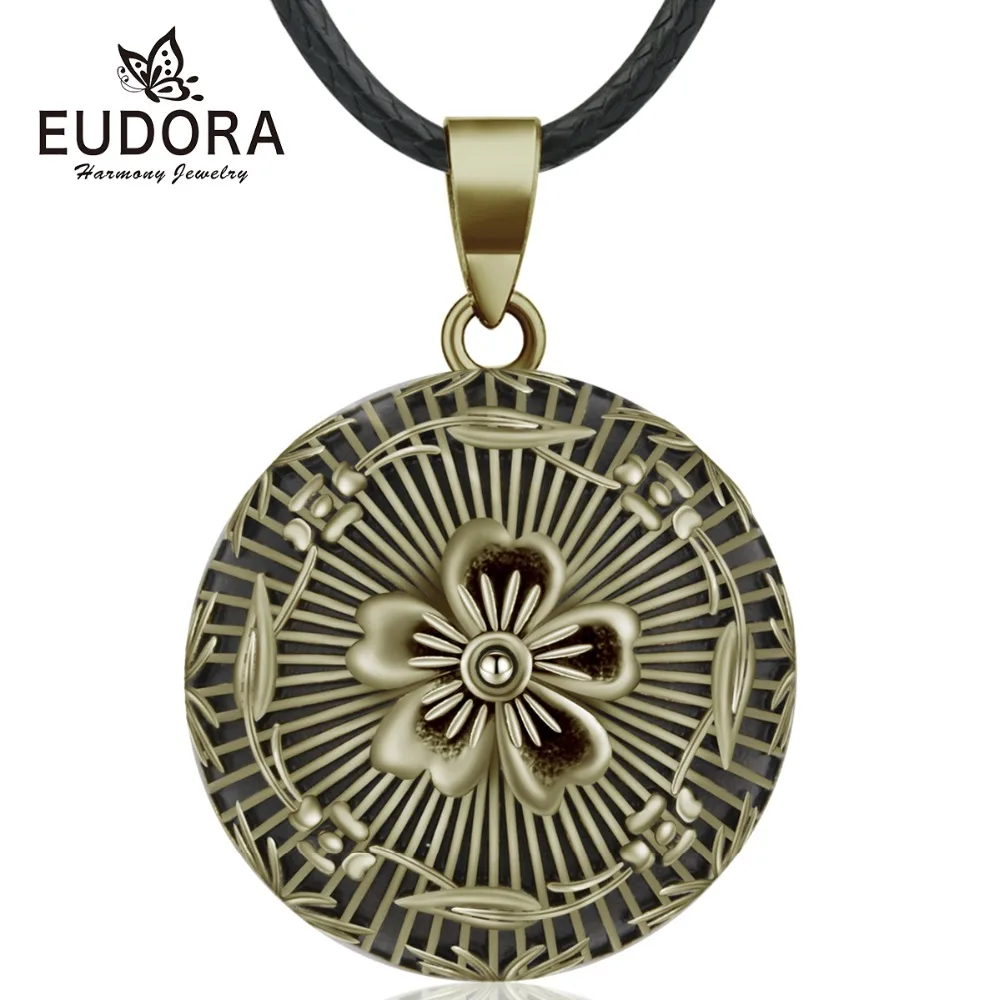 

Eudora 20mm Copper Peach blossom Harmony Bola Ball Pendant Necklace Chime Ball for Pregnancy Women Baby Vintage Jewelry N14NB341