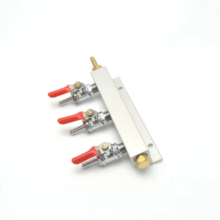 Трехходовой 1/4 дюйма штуцер газораспределительный коллектор CO2 сплиттер для пива