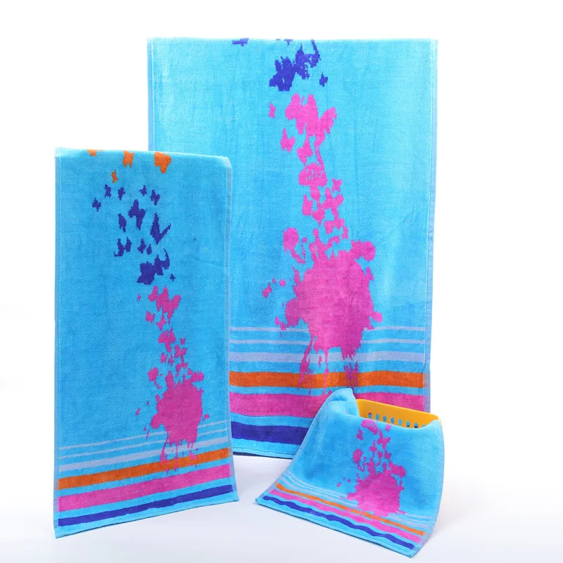The new promotional terry cotton Hawaiian butterfly color of towel three-piece 3pc / set free shipping | Дом и сад
