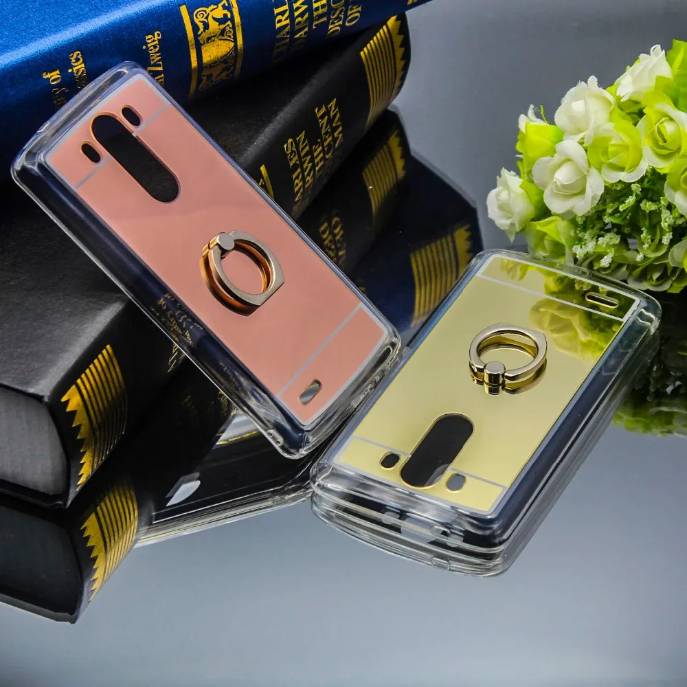 Роскошная мягкая задняя крышка для TPU LG V10 V20 G3 G4 G5 G6 Зеркало чехол телефона кольцо