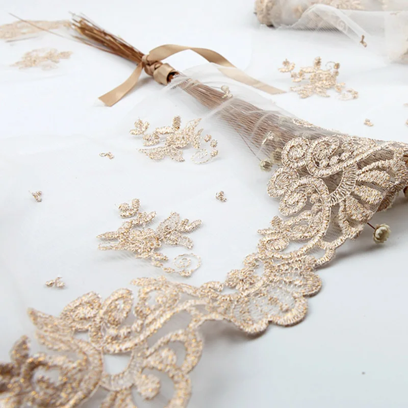 Новинка 2 ярдов/партия высокое качество кружево отделка вышивка кружевная ткань