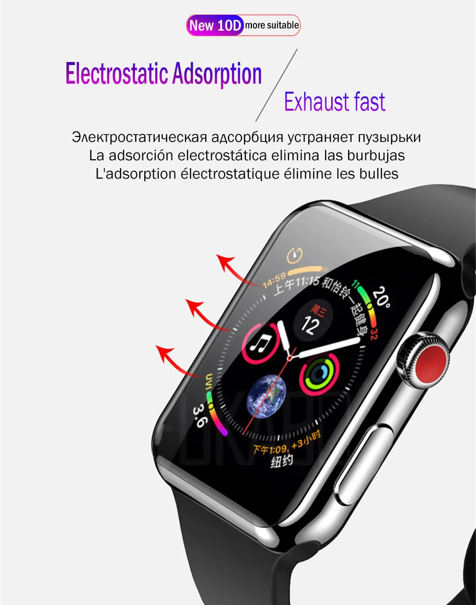 10D Гидрогелевая Защитная пленка для Apple Watch 38 мм 40 мм 44 мм 42 мм полное покрытие Защитная пленка для iWatch серии 4 3 2 1 не стекло