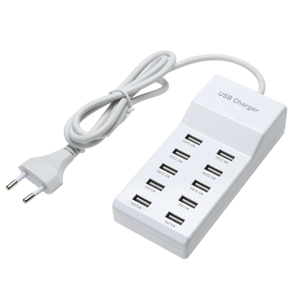 Высокоскоростной 10 портов 5 в USB концентратор AC зарядное устройство полоса